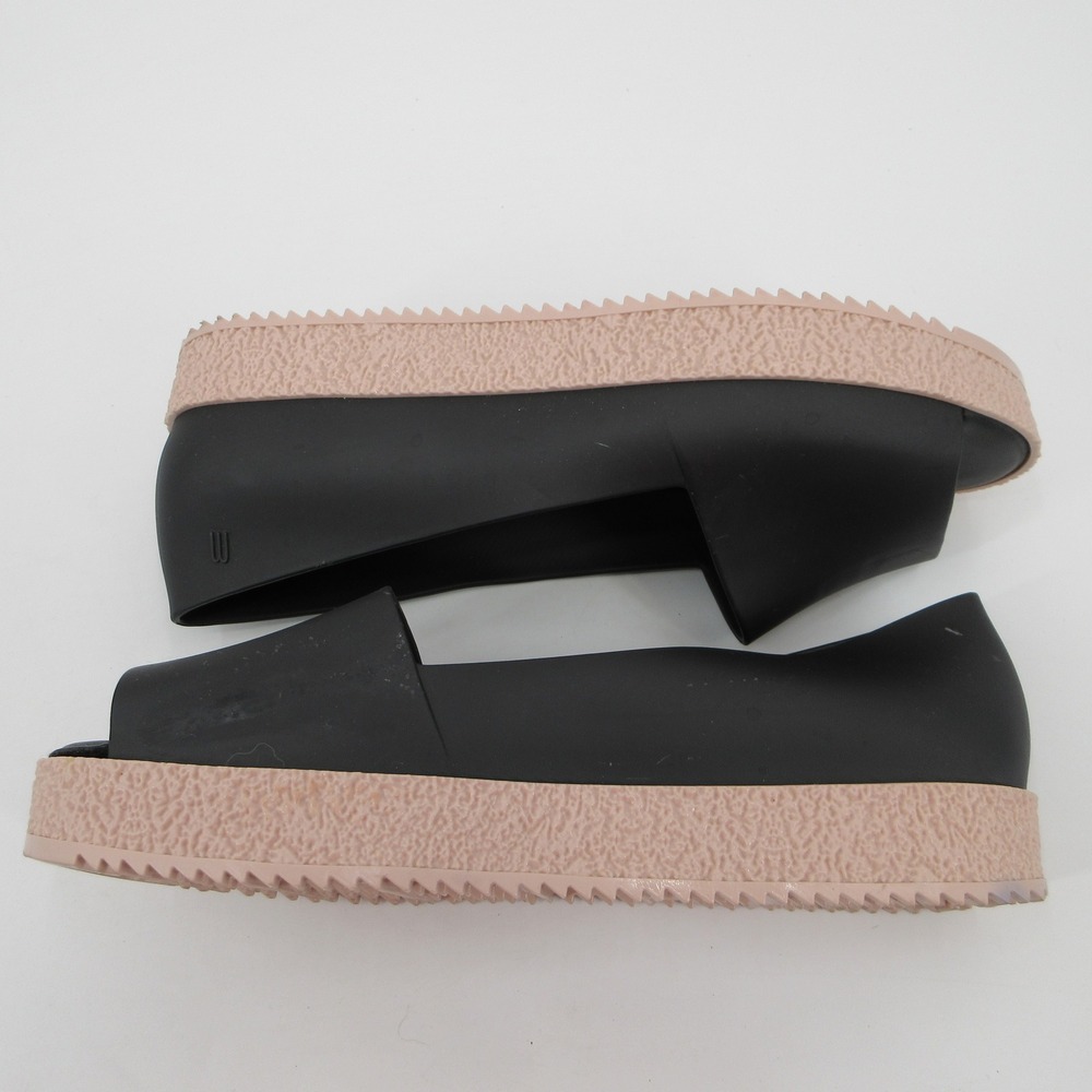 Melissa Hotness Women 10 Black Pink Platform Peep Toe Jelly Sandals Flatform - Picture 7 of 11